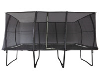 Trampoline de jardin rectangulaire en fibre de verre CreateFun personnalisable 8x12FT avec filet de sécurité en mousse PVC et acier galvanisé