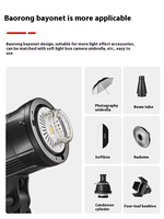 Godox SK300II-V 300Ws SK400II-V 400Ws Système sans fil 2.4G X Lampe de modélisation LED 5600K Flash de studio Éclairage photographique