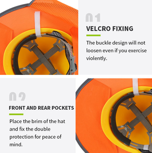 Nửa Mũ bảo hiểm đầy đủ vành mặt trời Mũ cứng phản quang lưới thoáng khí có thể gập lại an toàn làm việc tuyệt vời mũ cứng bóng râm - Product Image 2