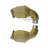 Downpipe de alto flujo OEM de 200 celdas con aislamiento dorado para Porsche 911 991 Turbo S 3.8T 2014-2019: mejora de rendimiento y potencia