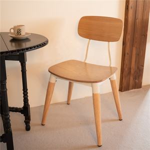 Fabrika restoran otel yemek sandalyeleri ağır iş ahşabı tahıl ısı transferi Metal hezaren sandalye satış için - Product Image 3