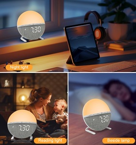 Réveil intelligent JM4 avec lumière LED Sunrise, veilleuse intelligente à changement de couleur, horloge de bureau numérique moderne à intensité variable, OEM ODM - Product Image 3