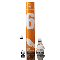 Volants de badminton hybrides OEM 3-en-1 avec logo personnalisé, 12 pièces par paquet, en plumes d'oie, professionnels et légers