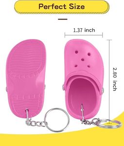Reliable Ship Mini Rubber Shoe Keychain Cute Slipper Keyring for Backpack <b>Purse</b> Decoration Funny Hole Sandals Key Ring Fast Ship - Product Image 2
