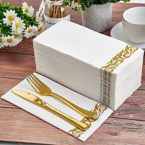 Serviettes de table jetables Serviettes d'invité en lin <span class=keywords><strong>Serviette</strong></span> en papier de soie pour mariage Serviettes en papier Airlaid <span class=keywords><strong>Serviette</strong></span> en papier de salle de bain - Product Image 2