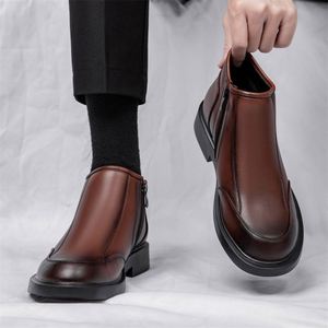 Wholesale Black Men's Waterproof Fashionable High Top Short Office Work Boots Rubber Upper Anti-slippery Breathable Slip-On - Product Image 6