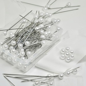 Ngọc Trai bóng đầu <span class=keywords><strong>pins</strong></span>, 100pcs 55mm thêm dài trắng để đảm bảo Mạng Che Mặt & áo cưới - Product Image 2
