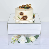 Nouvelle arrivée carré acrylique ruban miroir alimentaire gâteau Buffet présentoir Risers pour le désherbage