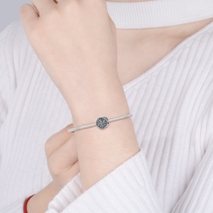 DIY plana redonda relieve diseño Vintage oxidado S925 <span class=keywords><strong>de</strong></span> plata esterlina separador <span class=keywords><strong>de</strong></span> Metal <span class=keywords><strong>abalorios</strong></span> para <span class=keywords><strong>pulseras</strong></span> - Product Image 4