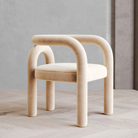 Chaise de salle à manger moderne design de luxe en tissu Mobilier de salon Chaise longue Fauteuil d'appoint simple Chaise de détente canapé