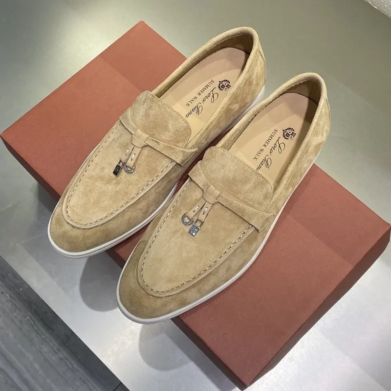 Luxury Brand Designer Superior Quality Walk Sneaker Various Colors Leisure Flat Boat Suede Moccasins Loafer Mens Womens Shoes
