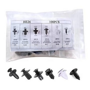 He26 100Pcs Universal <b>Car</b> Clips Set <b>Push</b> Type Retainer For Body Panel Repair Auto Fastener Plastic PP Material - Product Image 1