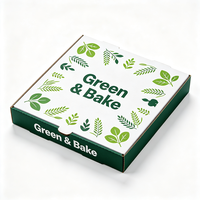 Boîte à pizza écologique recyclable en carton ondulé vert imprimé avec logo personnalisé