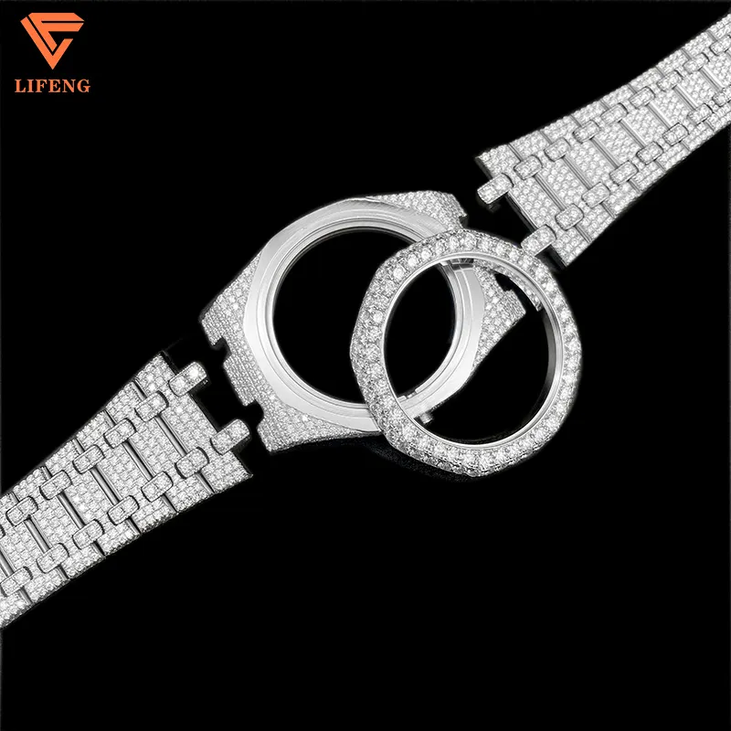 VVS Moissanite Watch Parts Pass Diamond Tester High Quality White Gold Plated Men Fashion Mechanical Watches