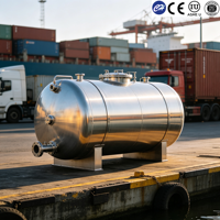 Tanque de Almacenamiento Químico Horizontal de Fábrica de 1000-50000L, SS304 SS316L, para Solventes Industriales, ASME CE