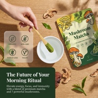 Poudre de Matcha aux Champignons Halal Casher Végétalienne, Formule Personnalisée, Emballage sur Mesure, Boisson Bien-être, Marque Privée OEM ODM