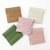 Pochette à bijoux en daim avec logo personnalisé, gaufrage de luxe, emballage pour collier et bracelet, sac cadeau