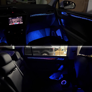 Accessoires de voiture SJC, décoration intérieure, éclairage automobile pour <span class=keywords><strong>Volkswagen</strong></span> <span class=keywords><strong>Tiguan</strong></span> L 2017-<span class=keywords><strong>2021</strong></span>, lumière ambiante LED dynamique 64 couleurs - Product Image 4