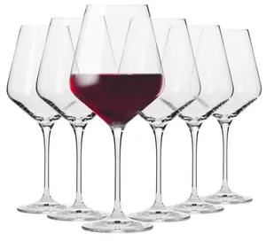 Red Wine Glasses 16.6 oz Avant-Garde Collection Crystal Glass Perfect for Home Restaurants and Parties Dishwasher Safe