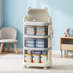 Carrito de Cocina de 4 Niveles con Ruedas, Organizador Multifuncional de Plástico PP, Cajón Transparente de Gran Capacidad para el Hogar - Product Image 6