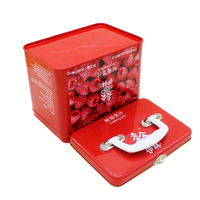 Boîte à biscuits et bonbons de qualité alimentaire avec poignée, accessoires, emballage en étain, boîte à pique-nique, emballage en étain