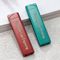 Encendedor de Cigarrillos Ultra Delgado de Acero, Moderno y Ecológico, Tipo Jet, Resistente al Viento, Recargable con Butano, Diseño Largo y Personalizado