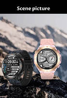 Reloj Inteligente KC82, GPS Airoha, Pantalla de 1.45 Pulgadas, Resistente a Golpes y Polvo, -30 ° C,HR BP SpO2, Llamadas Bluetooth, 650 mAh de Larga Duración en Espera, Multideporte