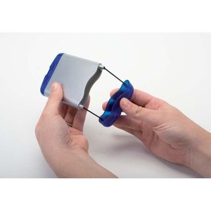 Porta biglietti da visita in metallo blu con estremità in plastica, design compatto per l'uso quotidiano - Product Image 2