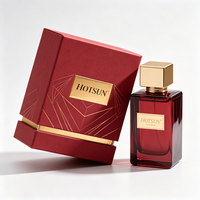 Boîte de parfum vide de luxe personnalisée noire et or avec gaufrage doré sur le dessus et le dessous, emballage cadeau haut de gamme pour parfum