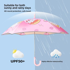 Parapluie de dessin animé pour enfants, idéal pour la maternelle et l'école primaire (garçons et filles), avec étiquette nominative anti-perte et design aux coins arrondis - Product Image 3