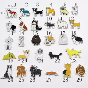 Pet Dogs Anhänger Charms Pudel Bulldogge Husky Chihuahua Bag Charms für Schmuck herstellung Zubehör für Schmuck