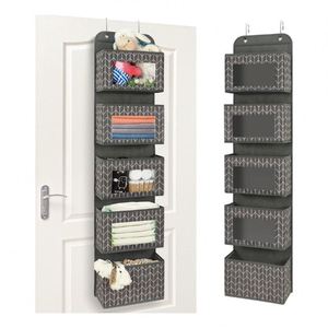 Organizador Colgante para Puerta con Ventana Transparente, Impermeable, de PVC, Plegable, de 4 Niveles, con Ganchos Metálicos para Almacenamiento en Pared o Armario - Product Image 1
