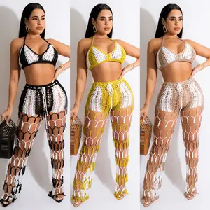 Set of Pants and Blouse for Women Y2k Punk Birthday Outfits Summer Elegant  Pu Leather Sexy Set Plus Size Wholesale Dropshipping