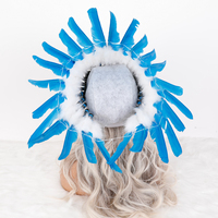 Coiffe en Plumes Faite à la Main en Gros pour Fête d'Halloween, Cosplay, Accessoire Photo, Coiffe en Plumes pour Costume et Spectacle Scénique
