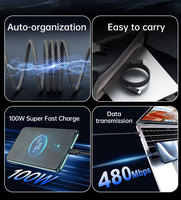 NOUVEAU Câble de charge magnétique tressé USB vers Type-C avec aimant puissant et rétractable pour chargeur rapide de téléphone portable