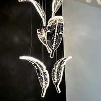 Lustre en cristal en spirale de luxe pour hôtel, duplex, en acier inoxydable et verre, LED E12, dimmable, personnalisable, pour plafond de maison, villa, escalier