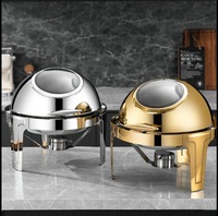 Ensemble de réchauds de buffet en métal doré de luxe, écologique et portable, pour garder les aliments au chaud, idéal pour la restauration et les événements commerciaux