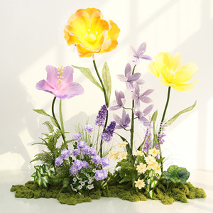 Arrangement floral artificiel Greenway série Hy-Dt4, rose et violet, pour décoration florale intérieure et présentation en jardin. - Product Image 2