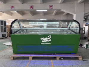 Vetrina Refrigerata Commerciale per Gelato Italiano 220V Monotemperatura con <span class=keywords><strong>Porta</strong></span> in Vetro LED per Esposizione Gelati e Dessert - Product Image 3