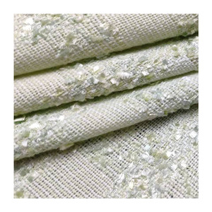 New Product Tweed Green Plaid Tweed Fabric Navy Tweed Fabric Fabrics for Clothing White with Design