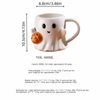 Mug fantôme d'Halloween de 20 oz, tasse à café en céramique 3D mignonne pour Halloween, Noël, anniversaire, cadeau