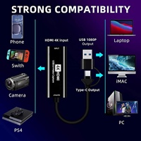 Carte de capture vidéo SYONG double HDMI vers USB 3.0 et Type-C 2-en-1 4K multi-systèmes pour Switch, téléphone, PC, diffusion en direct - Commerce Chine