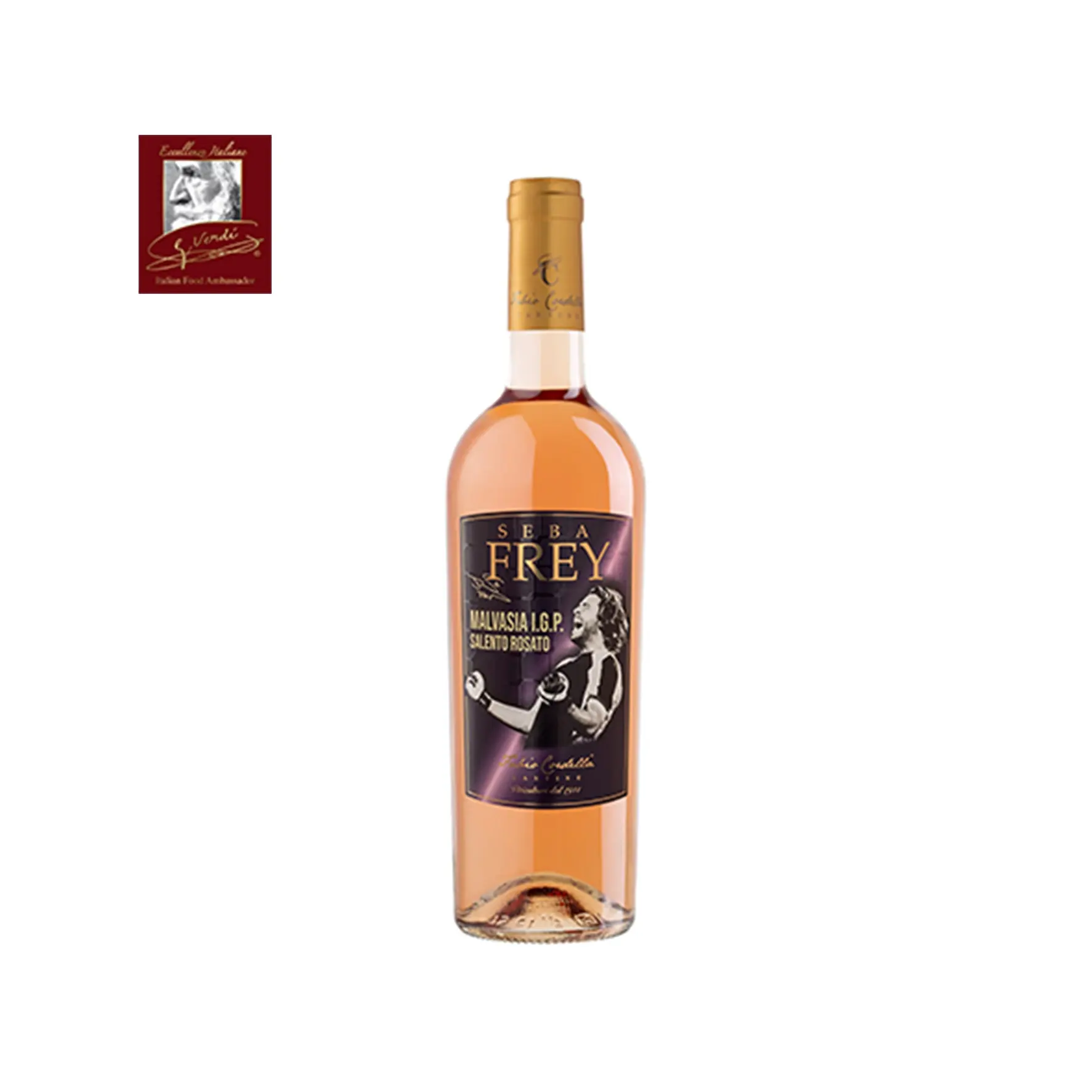 Seba Frey Italienischer Wein Malva sia Rose IGP 0,750 Liter Flaschen Der Wein von Champion GVERDI Selection Made Italy Roséwein