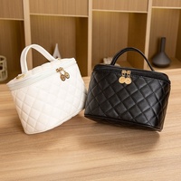 Tas kosmetik wanita, PU Travel perlengkapan mandi wanita S tas kosmetik Make Up pabrik makeup kosmetik motif Pink tas wanita untuk wanita