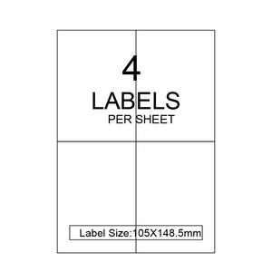 Etiquetas Adhesivas Imprimibles Tamaño A4, Hoja de 4 Páginas, 4x5 Pulgadas, para Dirección de Envío FBA, Adhesivo Acrílico para Uso en Supermercados - Product Image 1