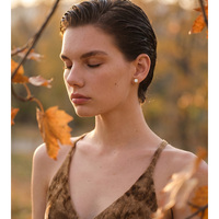 Boucles d'oreilles clous carrées vintage JINYOU 8571 en coquille de pierre naturelle, en acier inoxydable texturé, étanches
