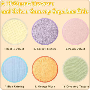 C035 Tappetini Sensoriali Pastello Assortiti, Piastrelle Tattili Rotonde in Peluche per <span class=keywords><strong>Autismo</strong></span>, Pannelli Murali Sensoriali per Asili Nido - Product Image 3
