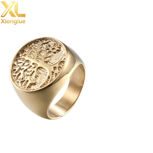Custom 18K Gold Plated Silver Black Stainless <b>Steel</b> Titanium Plain Engraved Logo Signet <b>Ring</b> Blank - Product Image 2