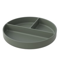 Assiette ronde en silicone à ventouse, compartimentée, antidérapante, pour bébé, vaisselle pour tout-petits, assiette sectionnée pour enfants