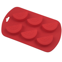 Candyer Moule en silicone à 6 cavités en forme de pastèque pour gâteaux, bonbons, savons faits main, bougies et résine époxy, réutilisable